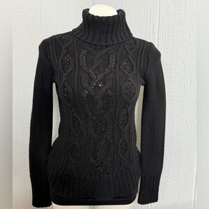 Apt. 9 Black Cable Knit Turtleneck Sweater